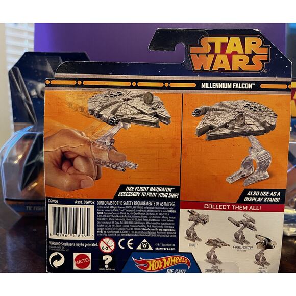 Hot Wheels STAR WARS X-WING Fighter Red 5 Millennium Falcon Tie Fighter 2014 NEW - Picture 5 of 12